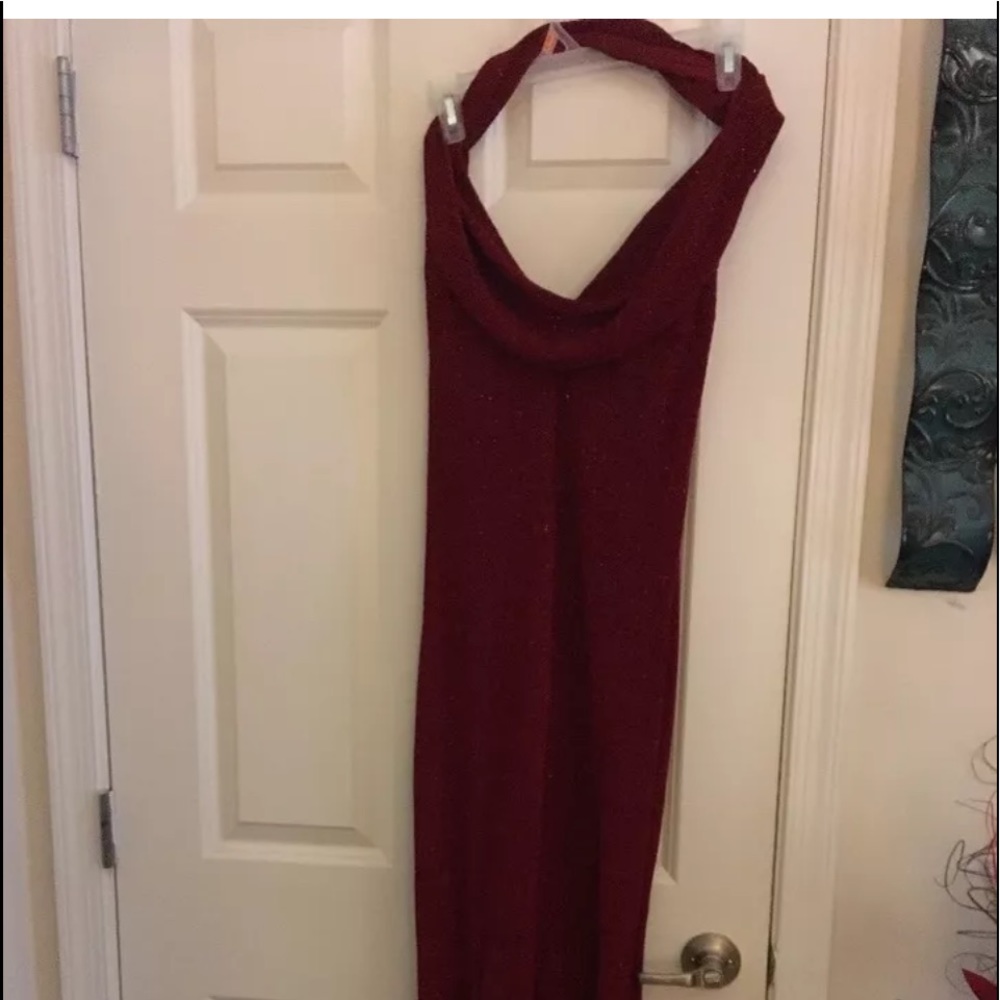 Red Gown Halter From Cache Size 8 - image 1